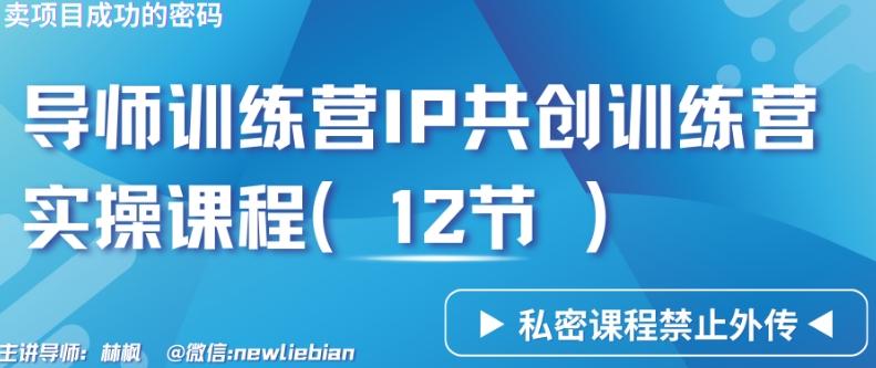 导师训练营3.0IP共创训练营私密实操课程(12节)-卖项目的密码成功秘诀【揭秘】-天使资源网