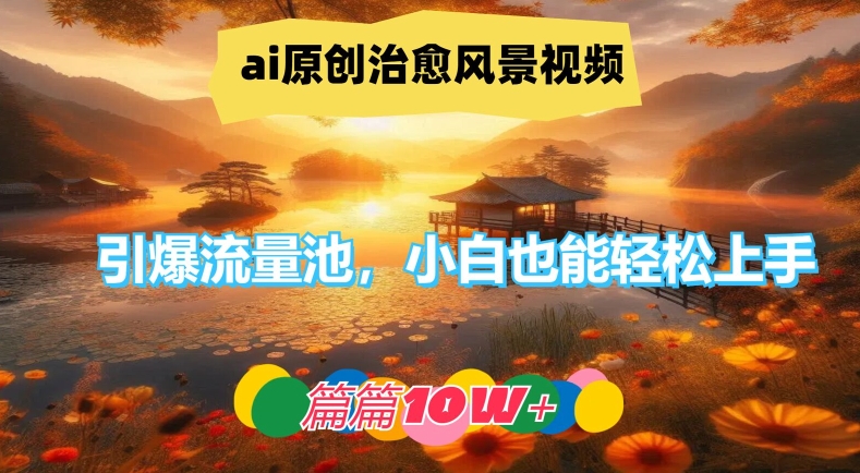 ai原创治愈风景视频，引爆流量池，小白也能轻松上手，篇篇10w+【揭秘】-天使资源网