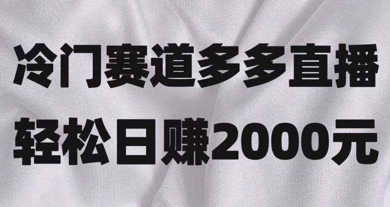 冷门赛道拼多多直播，简单念稿子，日收益2000＋【揭秘】-天使资源网