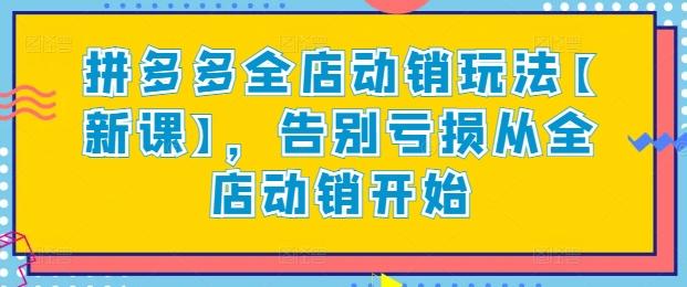 拼多多全店动销玩法【新课】，告别亏损从全店动销开始-天使资源网