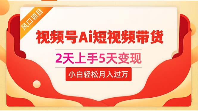2天上手5天变现视频号Ai短视频带货0粉丝0基础小白轻松月入过万-天使资源网