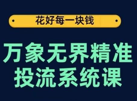 万象无界精准投流系统课，从关键词到推荐，从万象台到达摩盘，从底层原理到实操步骤-天使资源网