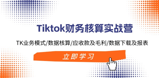 Tiktok财务核算实战营：TK业务模式/数据核算/应收款及毛利/数据下载及报表-天使资源网