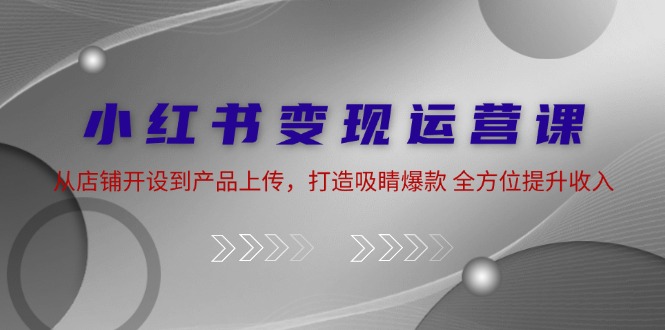 小红书变现运营课：从店铺开设到产品上传，打造吸睛爆款 全方位提升收入-天使资源网