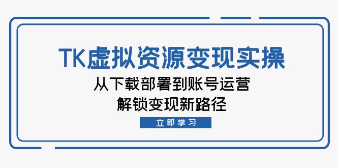 TK虚拟资料变现实操：从下载部署到账号运营，解锁变现新路径-天使资源网