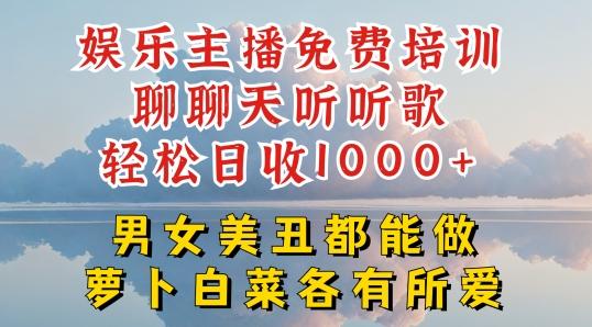 娱乐主播免费培训聊聊天听听歌轻松日收1K+，男女美丑都能做萝卜白菜各有所爱【揭秘】-天使资源网