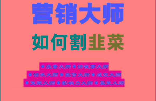 《营销大师如何割韭菜》禁止外传的大师绝学电子书-天使资源网