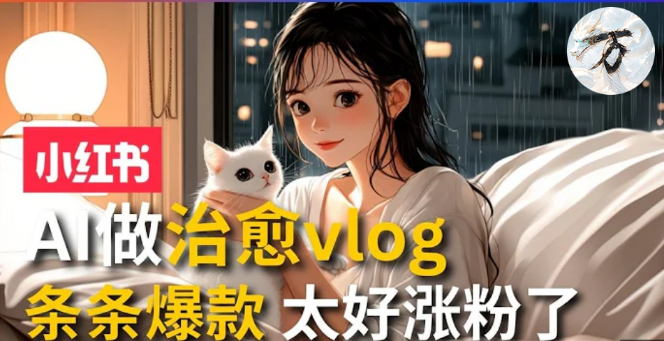 AI治愈系vlog动画视频，小红书1个月轻松涨粉破万，商单报价1500+日入2000+-天使资源网