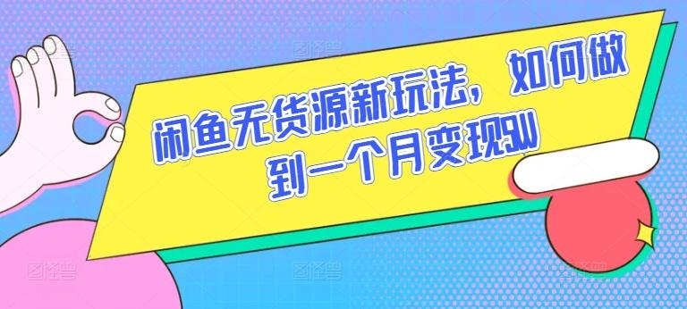 闲鱼无货源新玩法，如何做到一个月变现5W【揭秘】-天使资源网