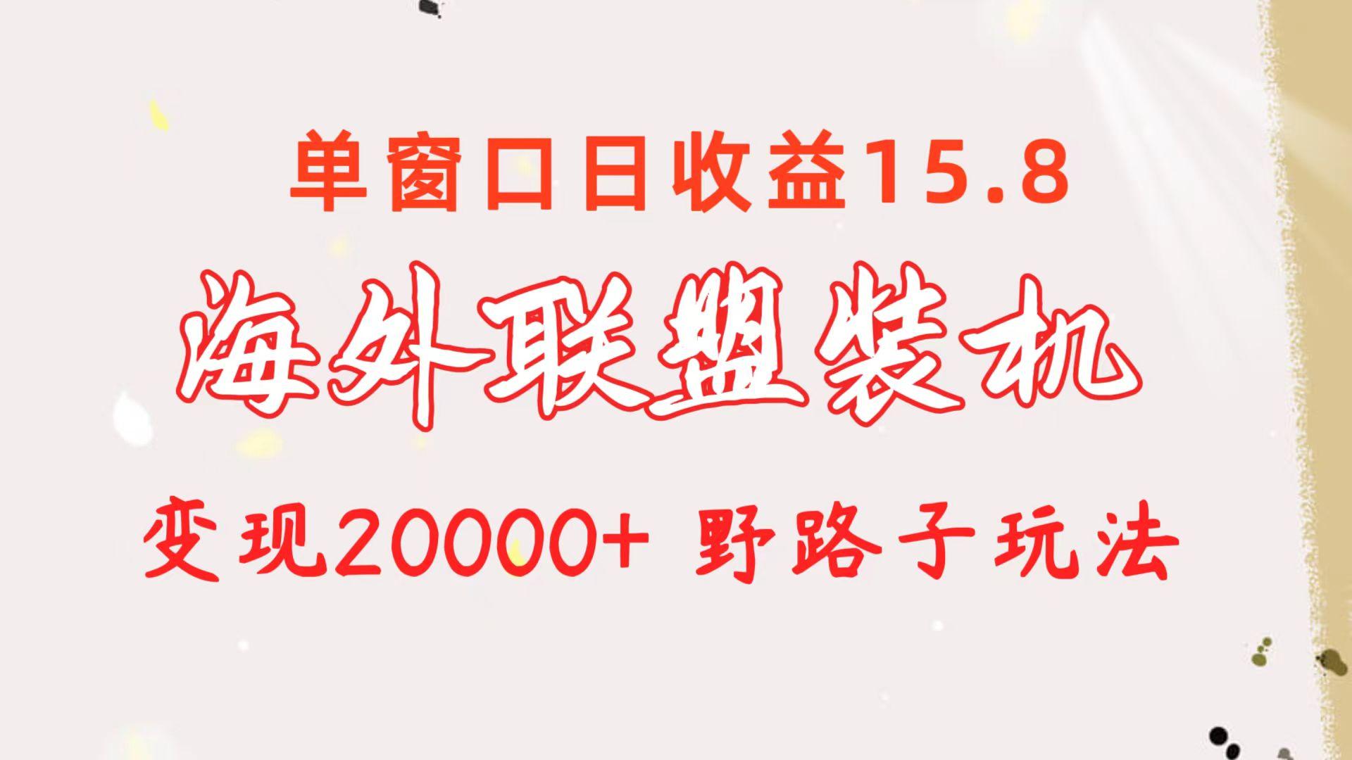 海外联盟装机 单窗口日收益15.8  变现20000+ 野路子玩法-天使资源网