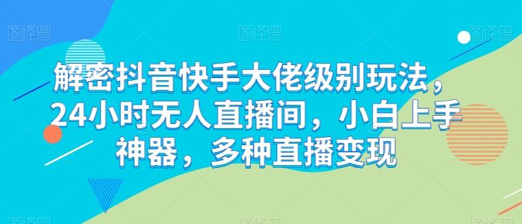 解密抖音快手大佬级别玩法，24小时无人直播间，小白上手神器，多种直播变现【揭秘】-天使资源网