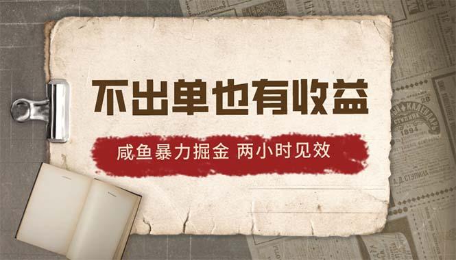 2024咸鱼暴力掘金，不出单也有收益，两小时见效，当天突破500+-天使资源网