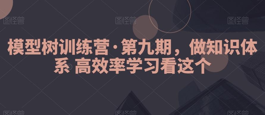 模型树训练营·第九期，做知识体系高效率学习看这个-天使资源网