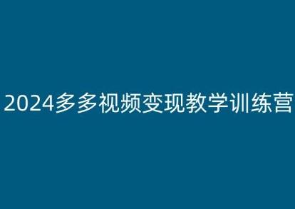 2024多多视频变现教学训练营，新手保姆级教程，适合新手小白-天使资源网