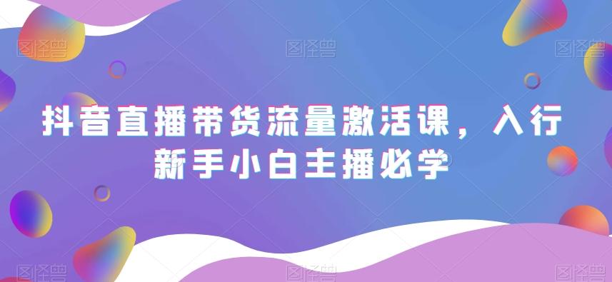 抖音直播带货流量激活课，入行新手小白主播必学-天使资源网