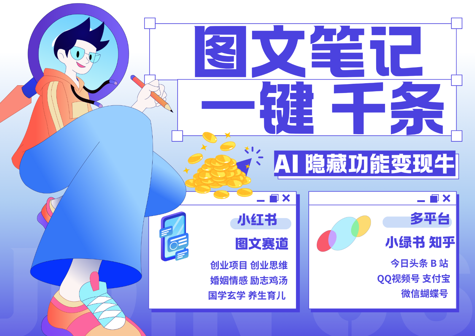 1键生成数千条图文 创业国学 秒生笔记 小红书小绿书图文 轻松引流 变现30000+-天使资源网