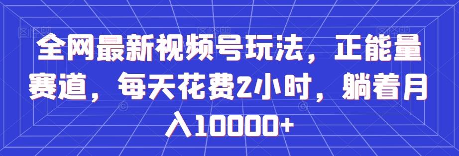 全网最新视频号玩法，正能量赛道，每天花费2小时，躺着月入10000+【揭秘】-天使资源网
