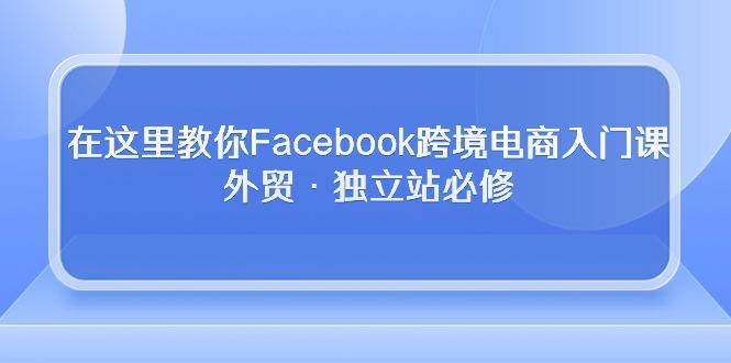在这里教你Facebook跨境电商入门课，外贸·独立站必修-天使资源网