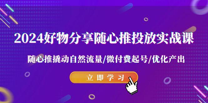 2024好物分享-随心推投放实战课 随心推撬动自然流量/微付费起号/优化产出-天使资源网