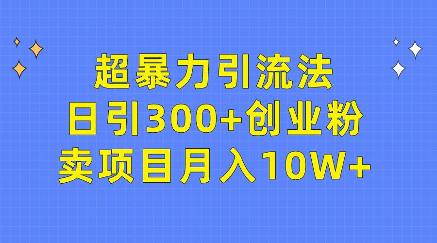 (9954期)超暴力引流法，日引300+创业粉，卖项目月入10W+-天使资源网