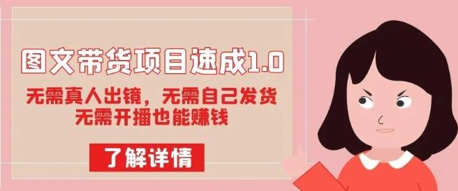 图文带货项目速成1.0：无需真人出镜，无需自己发货，无需开播也能赚钱！-天使资源网