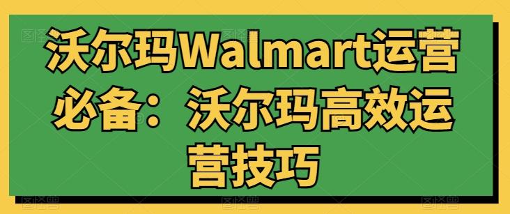 沃尔玛Walmart运营必备：沃尔玛高效运营技巧-天使资源网
