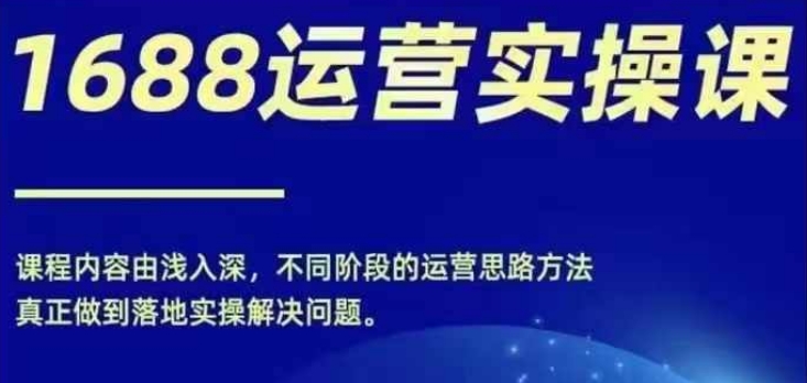 1688实操运营课，零基础学会1688实操运营，电商年入百万不是梦-天使资源网