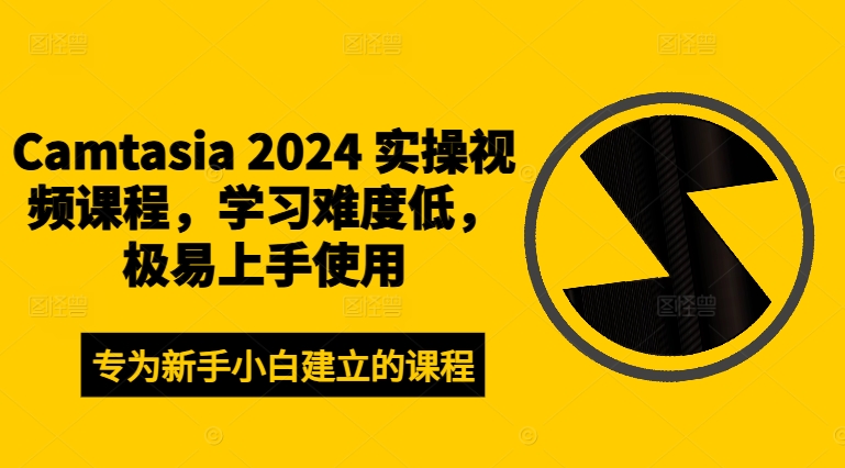 Camtasia 2024 实操视频课程，学习难度低，极易上手使用-天使资源网