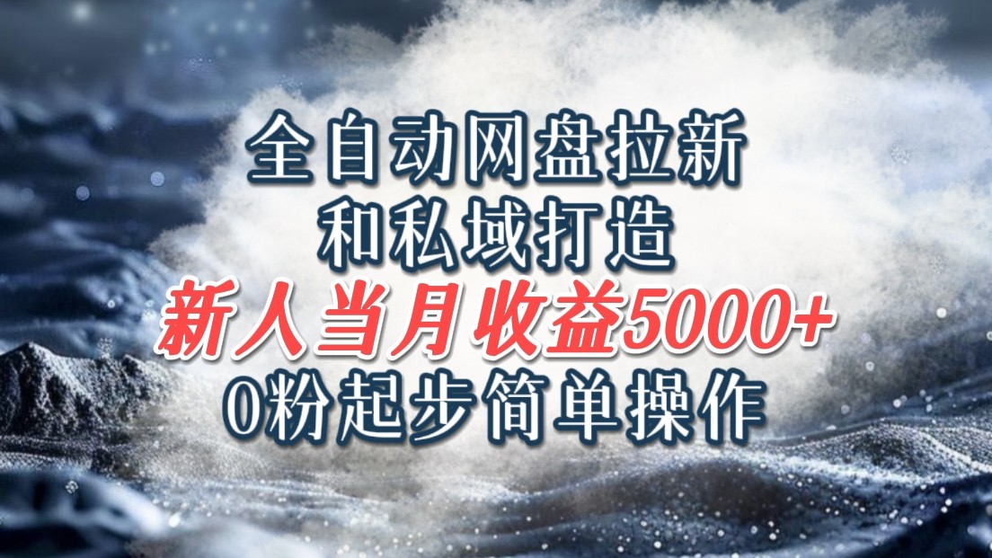 全自动网盘拉新和私域打造，0粉起步简单操作，新人入门当月收益5000以上-天使资源网