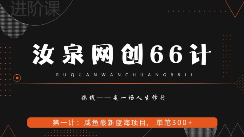 汝泉网创66计之第1计：闲鱼长期稳定项目，单笔变现300+-天使资源网