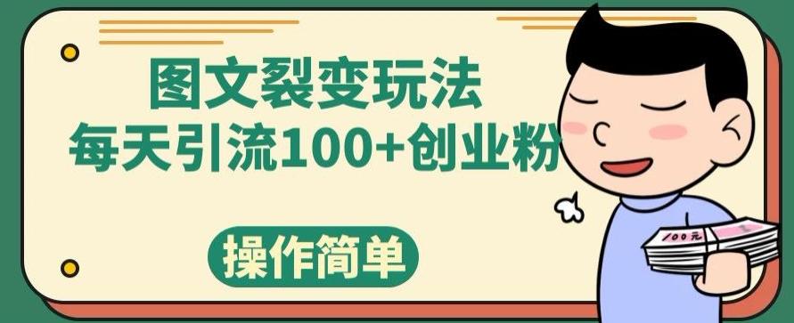 图文裂变玩法，每天引流100+创业粉，操作简单-天使资源网