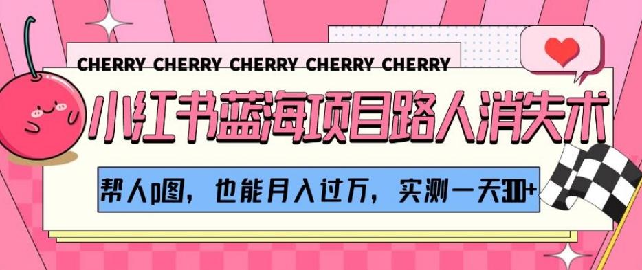 小红书蓝海项目路人消失术，帮人p图，也能月入过万，实测一天300+【揭秘】-天使资源网
