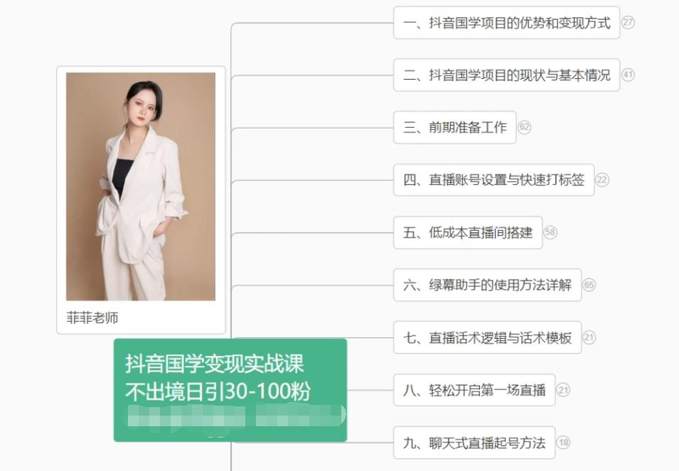 抖音国学变现项目：不出境日引30-100粉实战课程-天使资源网