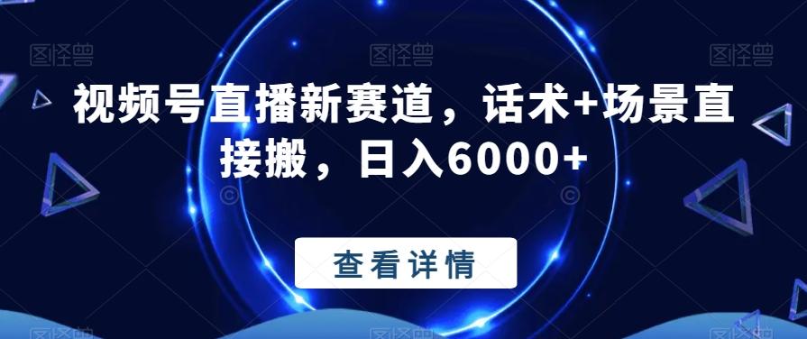 视频号直播新赛道，话术+场景直接搬，日入6000+-天使资源网