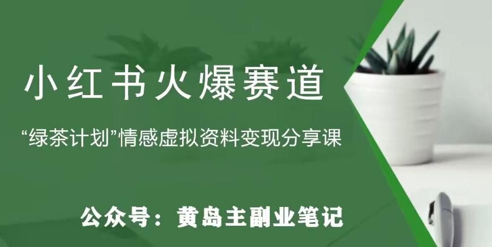 黄岛主·小红书绿茶计划情感虚拟资料变现项目，花我598买来拆解出来给你-天使资源网