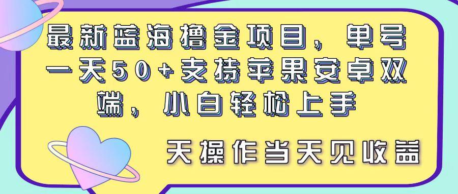 最新蓝海撸金项目，单号一天50+， 支持苹果安卓双端，小白轻松上手 当…-天使资源网