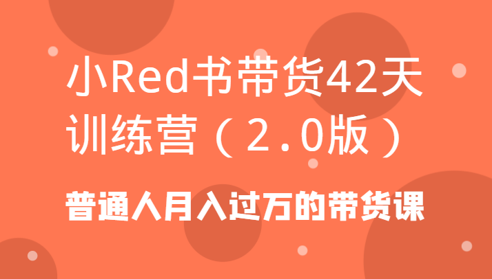 小Red书带货42天训练营(2.0版)普通人月入过万的带货课-天使资源网