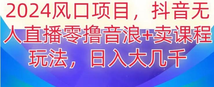 2024风口项目，抖音无人主播撸音浪+卖课程玩法，日入大几千【揭秘】-天使资源网
