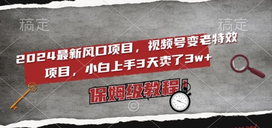 2024最新风口项目，视频号变老特效项目，电脑小白上手3天卖了3w+，保姆级教程【揭秘】-天使资源网
