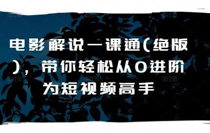 电影解说一课通(绝版)，带你轻松从0进阶为短视频高手-天使资源网