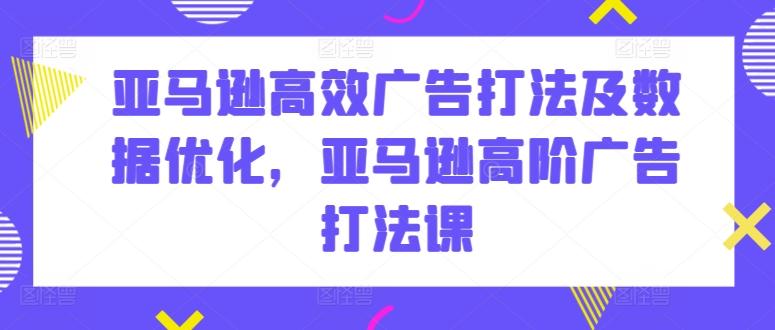 亚马逊高效广告打法及数据优化，亚马逊高阶广告打法课-天使资源网