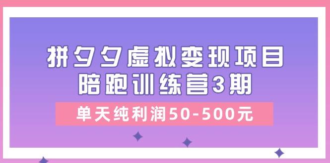 某收费培训《拼夕夕虚拟变现项目陪跑训练营3期》单天纯利润50-500元-天使资源网
