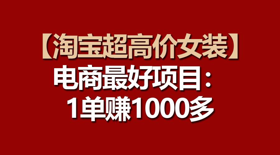 【淘宝超高价女装】电商最好项目：一单赚1000多-天使资源网