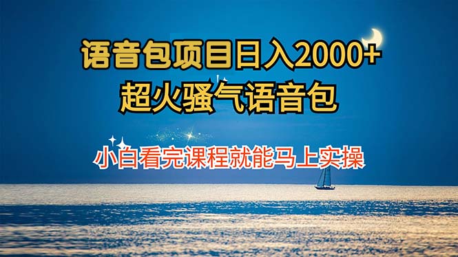 语音包项目 日入2000+ 超火骚气语音包小白看完课程就能马上实操-天使资源网