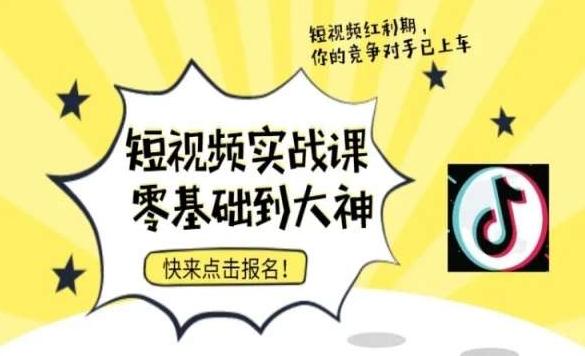 短视频零基础落地实操训练营，短视频实战课零基础到大神-天使资源网