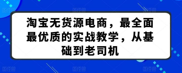 淘宝无货源电商，最全面最优质的实战教学，从基础到老司机-天使资源网