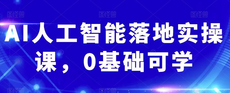 AI人工智能落地实操课，0基础可学-天使资源网