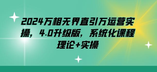 2024万相无界直引万运营实操，4.0升级版，系统化课程 理论+实操-天使资源网