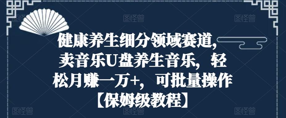 健康养生细分领域赛道，卖音乐U盘养生音乐，轻松月赚一万+，可批量操作【保姆级教程】-天使资源网