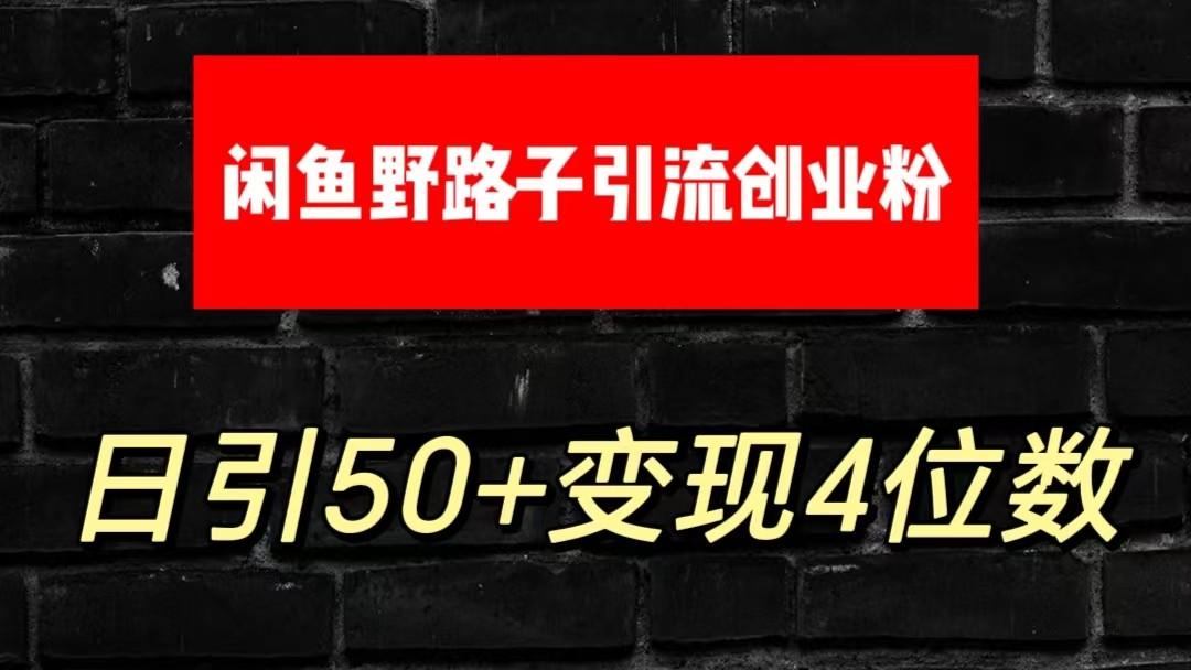 大眼闲鱼野路子引流创业粉，日引50+单日变现四位数-天使资源网
